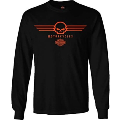 Harley-Davidson Military - Men's Black Skull Graphic Long-Sleeve T-Shirt - RAF Lakenheath | G Wings