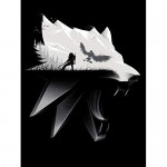 JINX The Witcher 3 White Wolf Silhouette Men's Gamer Graphic T-Shirt