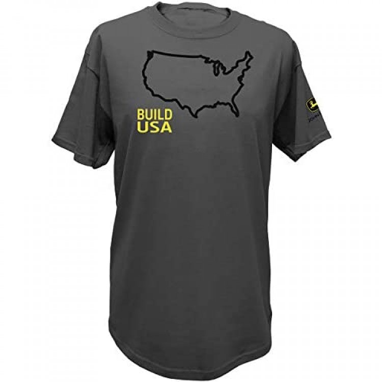 John Deere State Pride Farm USA United States Outline Short Sleeve T-Shirt
