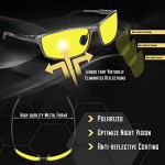 Aluminum Night Driving Glasses Anti Glare Polarized - Night Vision Glasses for Driving Biking Fishing | Yellow Tint Polarized Lens Night Glasses for Men & Women Aluminum Frame | Case + Cloth Included