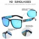 DUBERY Vintage Polarized Sunglasses for Men Women Retro Square Sun Glasses D518