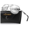 GQUEEN Classic Military Style Pilot Polarized Sunglasses Spring Hinges Al-Mg for mens womens MOS1