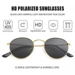 Small Round Polarized Sunglasses for Men Women Mirrored Lens Classic Circle Sun Glasses