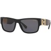 Versace VE 4369 GB1/81 Black Plastic Rectangle Sunglasses Grey Polarized Lens