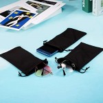 25 Pieces Microfiber Case Pouch Bag Microfiber Glasses Sunglasses Case Quality Soft Sunglasses Pouch with Eyeglass Cleaning Cloth (Black)