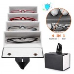 4 Slot Travel Foldable Sunglasses Organizer-Multiple PU Leather Eyeglasses Case-For Women Men-On the Wall Car Backpack