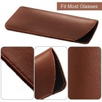 5 Pieces Slip In Eyeglass Pouch Artificial Leather Slim Travel Sunglasses Case Holder Faux Leather Eyewear Sleeve for Men Women Students