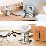Fintie Plush Lined Eyeglasses Holder with Magnetic Base- PU Leather Glasses Stand Case