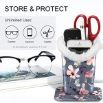 Fintie Plush Lined Eyeglasses Holder with Magnetic Base- PU Leather Glasses Stand Case (Official Micklyn Le Feuvre Product)