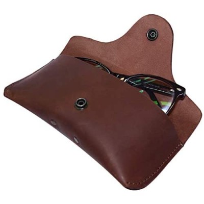 Hide & Drink Thick Sturdy Leather Eyeglasses Case For (6 In.) Long Glasses Eyewear-Sunglasses Protector Heavy Duty Portable Holder Handmade Includes 101 Year Warranty :: Bourbon Brown