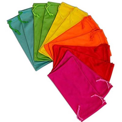 Microfiber Pouch Pouch For Sunglasses & Eyeglasses Cleaning Cloth Premium Quality With Drawstring Closure 12 Pcs. 3.5x7"