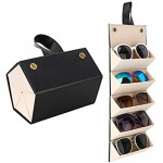 MoKo Sunglasses Organizer with 5 Slots Travel Glasses Case Storage Portable Sunglasses Storage Case Bag Foldable Eyeglasses Holder Box Eyewear Display Containers for Women Men