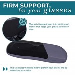 SpecNest Eye Glass Case - Hard Shell Glasses Case for Eyeglasses - Stainless Steel Shell with Vegan Leather for a Modern Professional Look - Hard Glasses Case