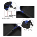 Sunglasses Case (3 Pack) Portable Travel Zipper Eyeglasses Frame glasses Case Hook For Mens and womens