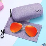 Sunglasses Case(2 Pack) Portable Travel Zipper Eyeglasses Frame glasses Case Hook For Mens and womens