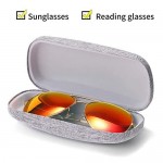 Sunglasses Case(2 Pack) Portable Travel Zipper Eyeglasses Frame glasses Case Hook For Mens and womens