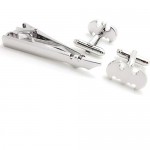 BadmenHome Super Hero Collection Silver Batman Men’s Classic Formal Occasions Cufflinks and Tie Clip Bar Set