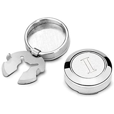 BUTTONCUFF A-Z letters Silver Button Covers - Stylish Accessory for Any Shirt Jacket or Collar (18mm)