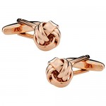 Cuff-Daddy Rose-Gold Tone Knot Cufflinks with Presentation Box Suitable for Gifting Special Occasions Business Shirt Studs Classic Design Cufflinks
