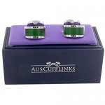 Emerald Green Stone Cufflinks | 55th Anniversary Present for Him | Emerald Wedding Anniversary | Cuff Links