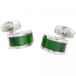 Emerald Green Stone Cufflinks | 55th Anniversary Present for Him | Emerald Wedding Anniversary | Cuff Links