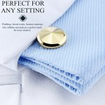 HAWSON Cufflink for Men with Tuxedo Shirt Studs Cufflink and Tuxedo Shirt Studs for Men Silver and Gold Tone Cuff Links for Men