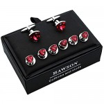 HAWSON Cufflinks for Men with Tuxedo Shirt Studs Cuff Links and Tuxedo Shirt Studs Gift Sets for Wedding and Party.