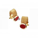 HAWSON Mens Cufflinks with Chain - Stone and Shiny Gold Tone Shirt Accessories - Party Gifts for Young Men