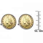 Italian Republic Coin Silvertone Bezel Cuff Links | Lira Coins | Men's Cufflinks | Miss Italy Lire Coins