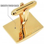 JewelsiQ Mens Cufflinks 14k Gold Plated Rectangle Shaped Laser Engraved Elegant Design