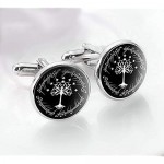 Kooer White Tree Cuff Links Personalized Tree of Life Cufflinks Tie Clip Set Not All Those Who Wander are Lost