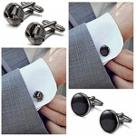 LOLIAS 6 Pairs Classic Cufflinks Set for Men Wedding Business Birthday Father's Gifts with Case