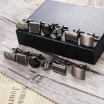 LOLIAS 6 Pairs Classic Cufflinks Set for Men Wedding Business Birthday Father's Gifts with Case