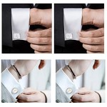 LOYALLOOK 4Pairs Men's Initial Letter Shirts Cufflinks Engraved Shirt Cufflink Alphabet Set Fashion Dazzle Tuxedo Cufflinks Business Wedding Father's DayGift