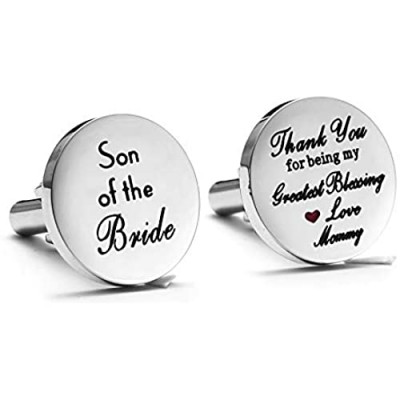 Melix Home Son of The Bride Cuff Links - Thank You for Being My Greatest Blessing Cuff Links