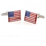 MRCUFF American Official Flag USA America Pair Cufflinks in a Presentation Gift Box & Polishing Cloth