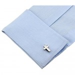 MRCUFF Cross Christian Pair Cufflinks in a Presentation Gift Box & Polishing Cloth