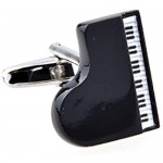MRCUFF Grand Piano Black Pair Cufflinks in a Presentation Gift Box & Polishing Cloth
