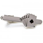 MRCUFF Royal Straight Flush Poker Ace - Ten Playing Cards Pair Cufflinks & Tie Bar Clip in Presentation Gift Box