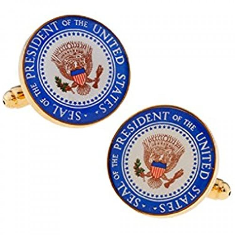 MRCUFF Seal America American Great Eagle Pair of Cufflinks in a Presentation Gift Box & Polishing Cloth