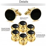 ORAZIO Mens Classic Cufflinks and Studs Set for Tuxedo Formal Kit Business or Wedding Shirts