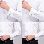 YADOCA Men's Cufflinks and Tie Clips Set Necktie Tie Bar Clips Business Shirts Wedding Tuxedo Cufflinks with Box Silver-Tone Gold-Tone Black