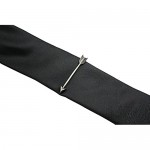 1CAMO Tie Bar Clip – Vintage Silver Arrow Tie Tack – Antique Brushed Nickel Finish Metal Clasp – 2 Inch Length