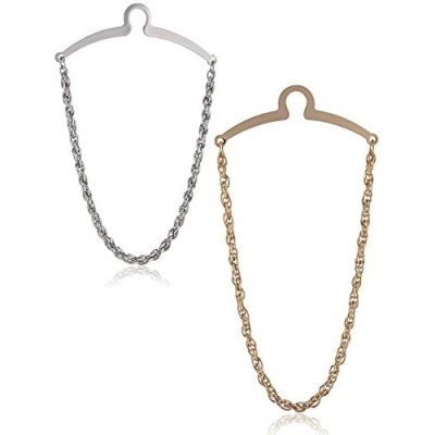 2 Pc Premium Tie Chain Set Silver and Gold Tone Gift Boxed