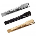 3 Pc Mens Tie Bar Pinch Clip Set for Regular Ties 2.1 Inch Silver-Tone Black Gold-tone