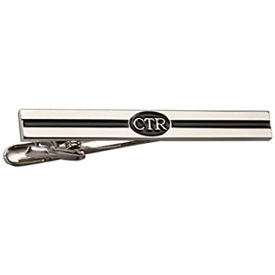 CTR Choose The Right Tie Bar for LDS Gift for Baptism (Silver Tone)