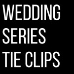 Dynec Wedding Tie Clips Silver Tie Bars with Black Lettering