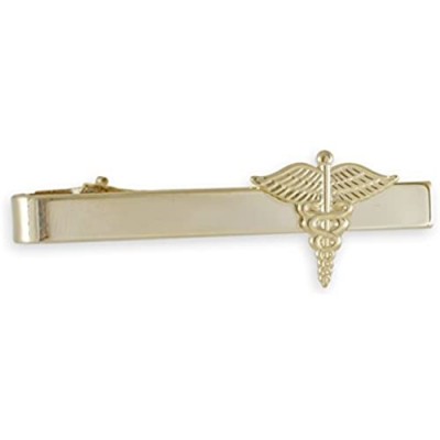 Forge Caduceus Emblem Tie Bar MD Doctor Gift (Gold Tie Bar)