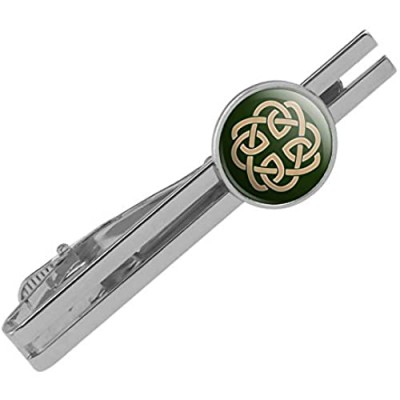 GRAPHICS & MORE Celtic Knot Love Eternity Round Tie Bar Clip Clasp Tack Silver Color Plated