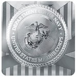 GRAPHICS & MORE Marines USMC Black White Logo Licensed Round Tie Bar Clip Clasp Tack Silver